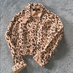 Leopard Print Jean Jacket